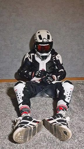 Horny Motocross Player Cumming on Boyfriend Helmet