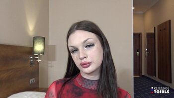 Marina's Russian Delight: Cute TGirl Masturbates in Lingerie