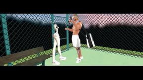 Sex with the tennis coach at the tennis court