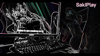 Latino se calienta con hentai abstracto
