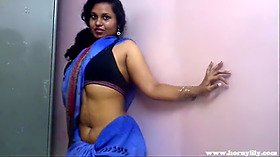 Horny Lily In Blue Sari Indian Babe Sex Video