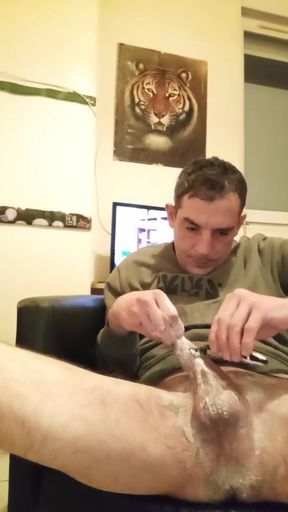 I shave my cock and ass   Clip 2