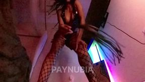 Sharp Stiletto Heel Destruction: Ebony Goddess makes Pathetic wimp Bitch To Worship Fishnet Ass & Self-Jerk Before Kicking Him Out - JOI Humiliation