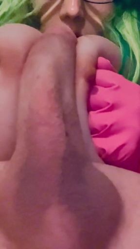 Self Titfuck Aiming My Load at My Open Mouth
