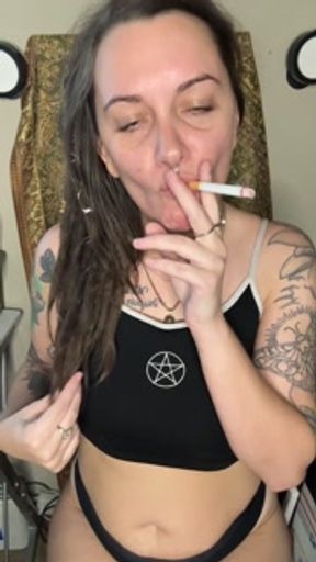 Girl with hairy arm pits smokes and teases you - Full vid on OF CheryTrees