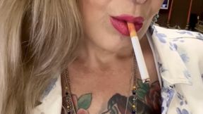 Marlboro reds - A few puffs in your face, Deep Inhales, Triple pumps, Triple Puffs, Smoke rings, Long drag, Nose exhales, Crush, Pink lipstick, Long hair, Long nails, Sneakers