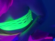 I dress like a dirty rave slut while rolling and play with anal toys in the mirror