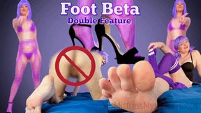 Foot Beta Double Feature - Censored Porn for foot fetish freaks! - Female Domination, Femdom, Feet JOI, Jerk Off Instruction, Foot Humiliation with Mistress Mystique Hoops - WMV