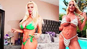 kinky hot blonde brittany andrews stuffs her pussy at the sunny beach!