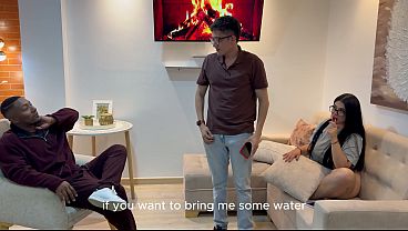 A Latino with a massive black cock sneaks up behind his best friend to fuck his naughty girlfriend in her tight pussy. FULL MOVIE