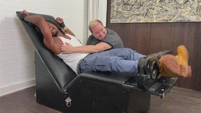 Straight Muscular Black Man EndlessTickles Tickled in the Tickle Chair and Made Hysterical from All the Tickling