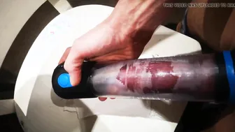 Twink Uses Pump on Big Uncut Cock and Stretches Foreskin