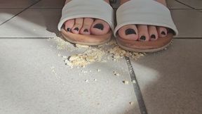 Goddess Stella crushes food under her sexy shoes - ASMR