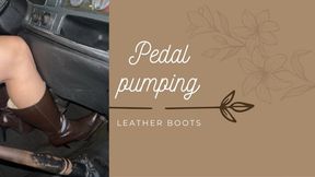 leather boots pedal pumping