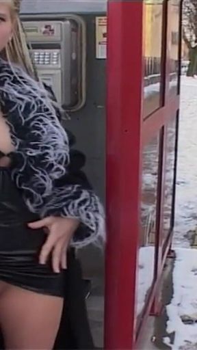 Snowy Exhibitionist Flashes Pussy and Ass in Public