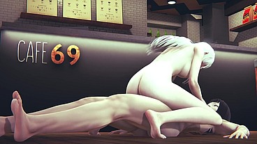 Sofia Valmet and Koko Hekmatyar have sex in a cafe - 3D Hentai Parody