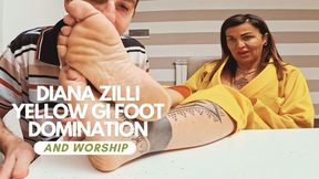 Diana Zilli yellow gi foot worship domination
