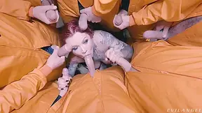 Metal Ass Fuck 8 On 1 Gangbang - Sabien Demonia