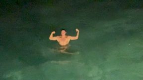 Naked Island Girl Ocean Swimming