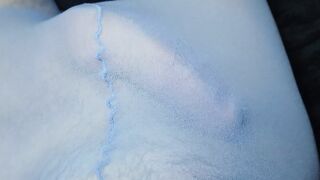 Unboxing blue stockings onanism!