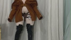 kigurumi femboy vibrating his stocking dick until he cums