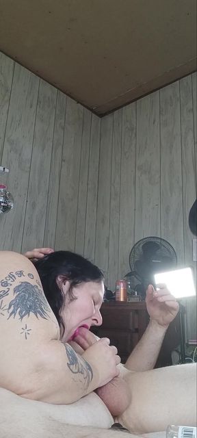Standing on His Knees He Fills the Mouth of This Cocktease