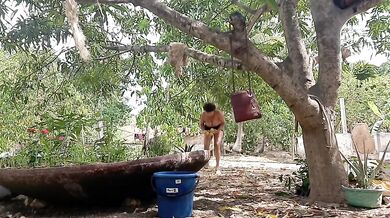 Sex on the farm. Milf doggystyle Creamy