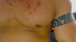 Whallace is Flexing His Muscle Naked