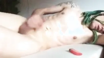German Sissy Slave Exposed in Amateur Webcam Handjob