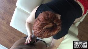 cricket rose slurping up shaundam s big black cock and swallowing cum