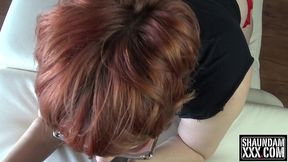 cricket rose slurping up shaundam s big black cock and swallowing cum