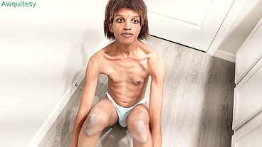 Trans Girl Plays Hard with Her Penis x Eats her Cum for last time before Vaginoplasty / Sex Surgery