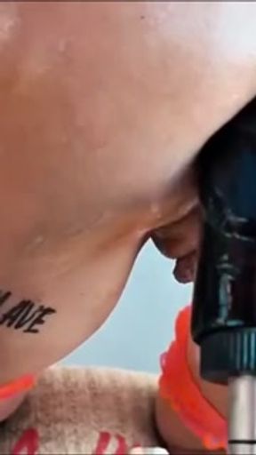 Sex Slave being DP'ed by a huge dildo on a fuckmachine, oudoor on a sunny day.