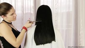 Girl has her hair cut as punishment for using her sister'_s hairbrush