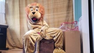 Squirting in my Lion Mascot Suit