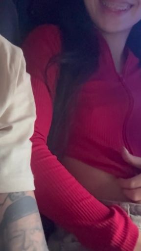 Road to MEDELLIN, jerkoff and fingering pussy with in public service bus   Clip 1