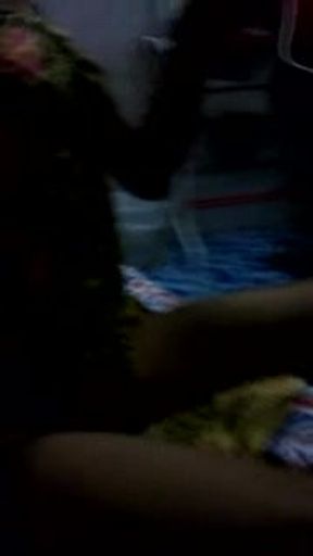 Anisha masturbates while wearing batik cloth