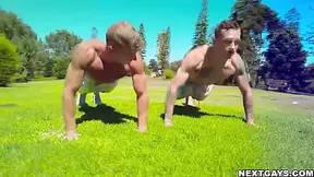 Weight Lifting Session Leads To Hardcore Anal Sex With Justin Matthews And Jayden Marcos