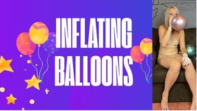 inflating balloons