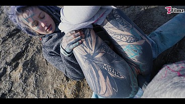 Tattoo Couple caught while wild ANAL public sex on a ruine