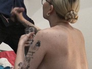 Wannabe Director tries to make a Porn Movie with an Incredibly Hot Blonde Girl who gives a Handjob