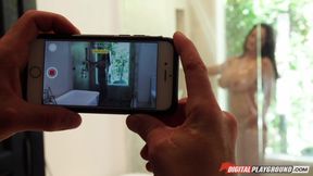 Brunette Milf Explores Passion in a Wild Outdoor Shower Affair