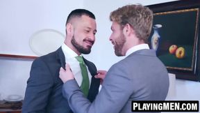 PlayingMen.com - Christian Sam fucks Gabriel Phoeniz with a toy in the office