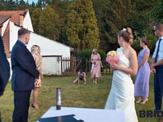 BRIDE4K. Hot Bride with nice tits is having a kinky sex with a groom. Hot sex with Andrea & Falco White