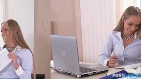Horny secretary Kinuski can'_t wait to ride his rock-hard dick at the office GP1005