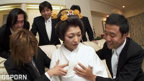 mega jav gangbang fucking a sexy japanese milf with kimono and hot pussy