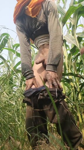 Big Cock Masturbation at Field in Outdoor