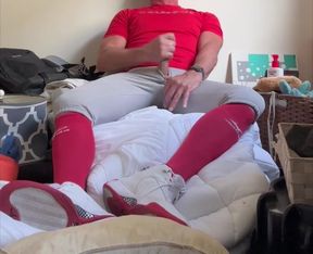 Baseball Player JockDad87 is at it Again Shooting his Alpha Cum