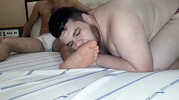 Chaser eats fat guy's ass until he cums + young otaku cums prematurely eating ass for the first time + fan asked to eat the porn actor's ass (Complete Trilogy)