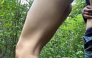 Horny teen flash in public and gets fucked in the bushes live at sexycamx